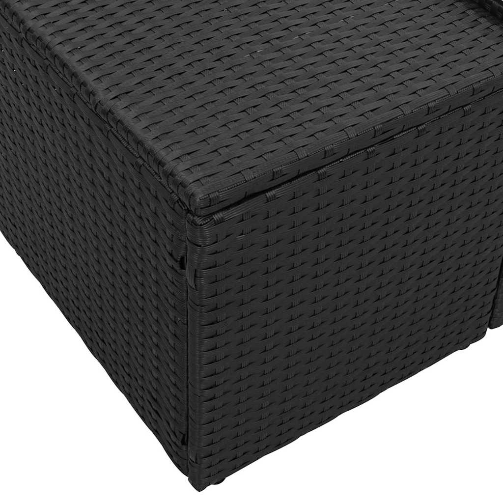 Garden Sofa with Cushion Black 123 x 62 x 69cm Poly Rattan